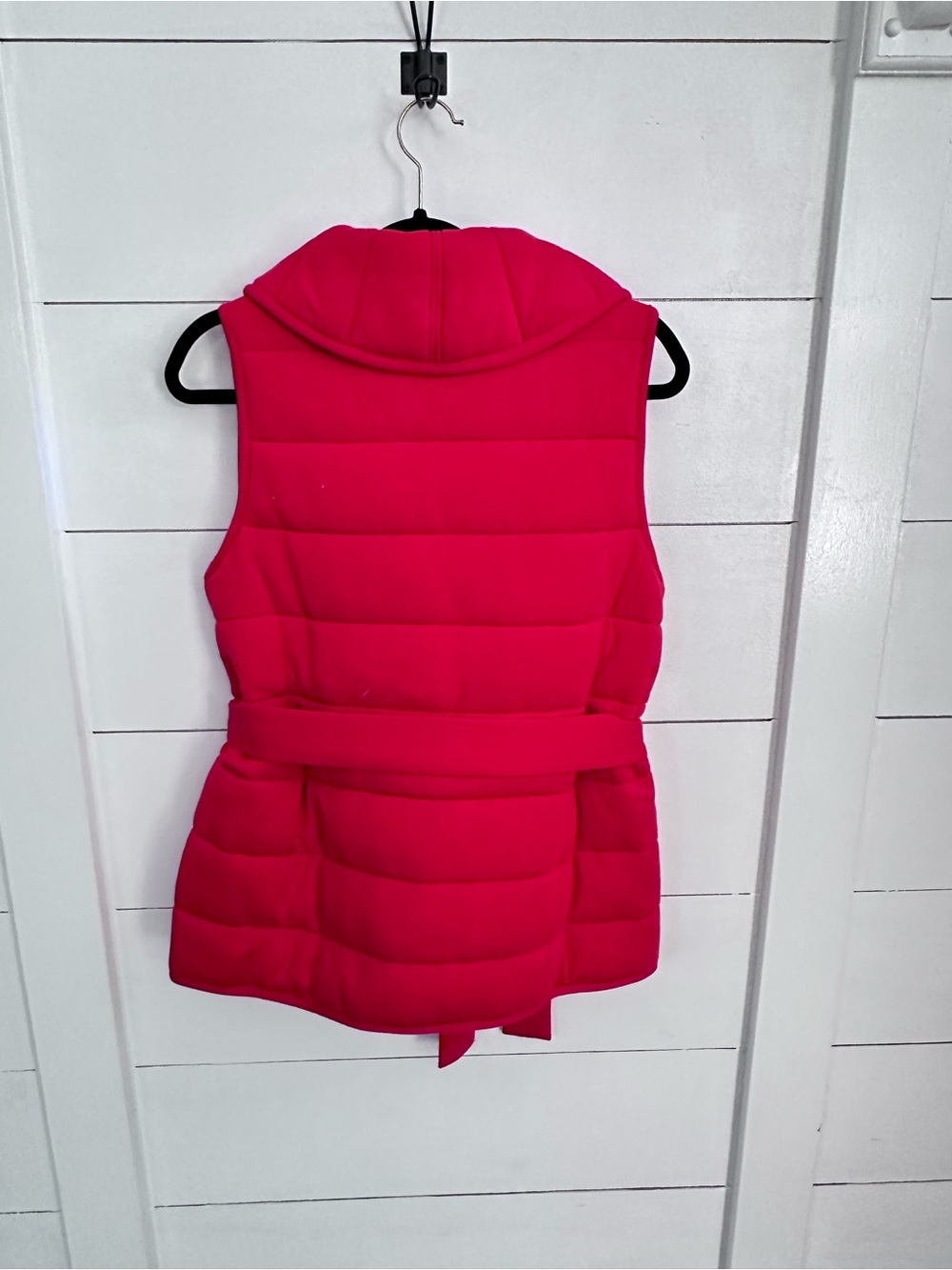 New Spanx M Red air essentials puffer belted snap closure classic vest gorpcore - Picture 4 of 15